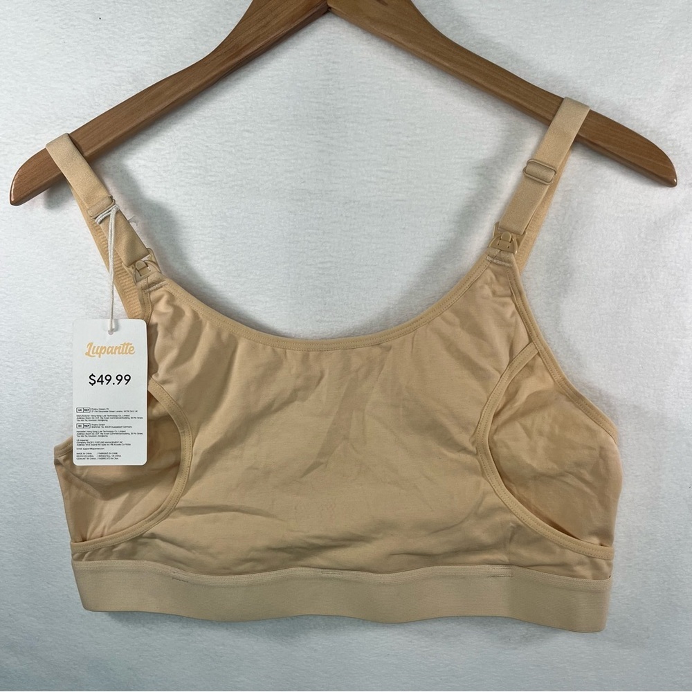 NWT Lupantte Nursing Bra-2 IN 1-Hands Free Pump Bra Tan Size Large